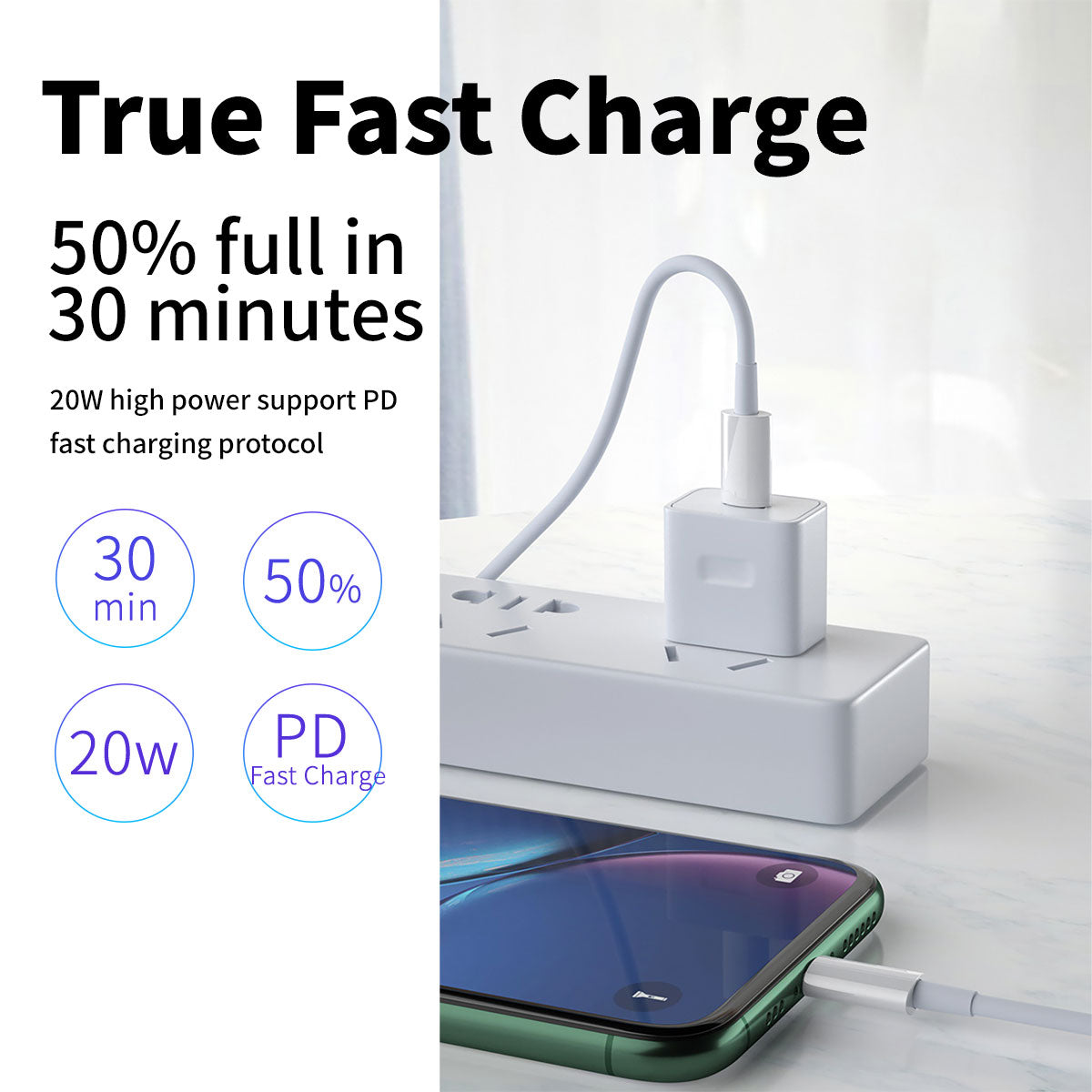 NEXOS iPhone cable, Lightning Fast Charging | 6 Months Warranty | 1 M, 2M, 3M.