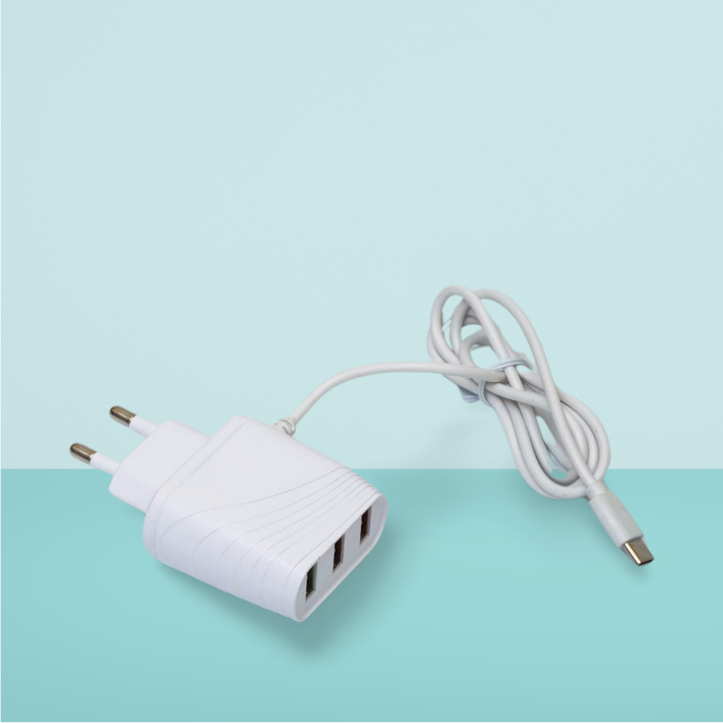 NEXOS Mobile charger Triple USB with Micro-Usb cable | 2.4A charging | 6 months warranty