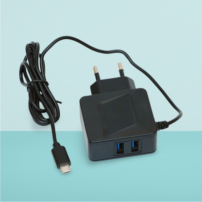 NEXOS Mobile charger Double USB with Micro-Usb cable | 2.4A charging | 6 months warranty